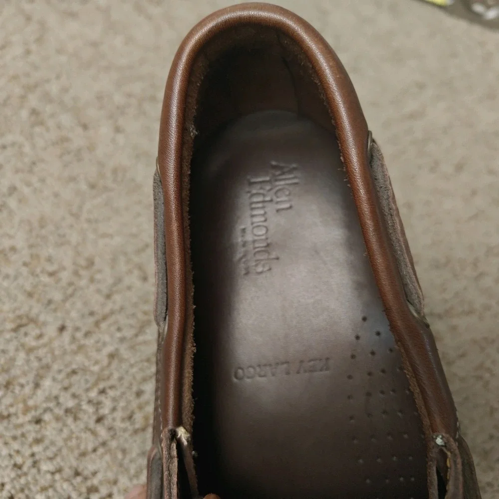 Allen Edmonds Eastport Mens Brown Leather Boat Shoes 10.5 Moccasin 9161